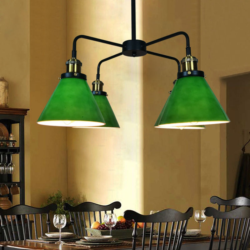 Lampadino in vetro verde chiaro vintage Lampone in vetro verde chiaro per sala da pranzo