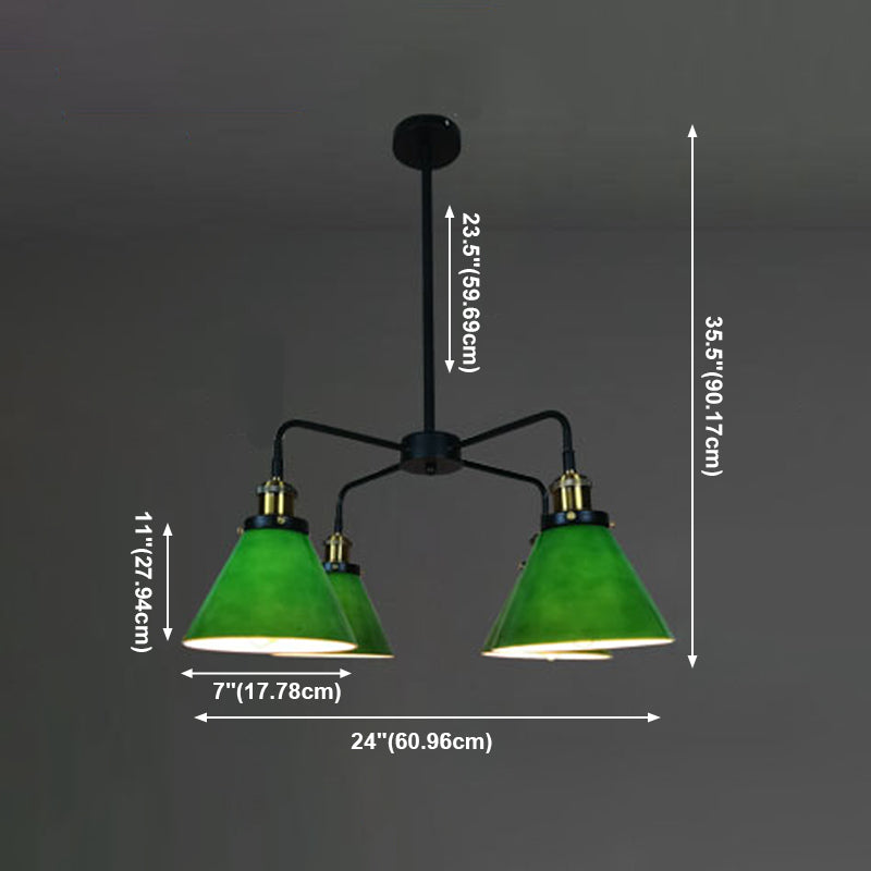 Lampadino in vetro verde chiaro vintage Lampone in vetro verde chiaro per sala da pranzo