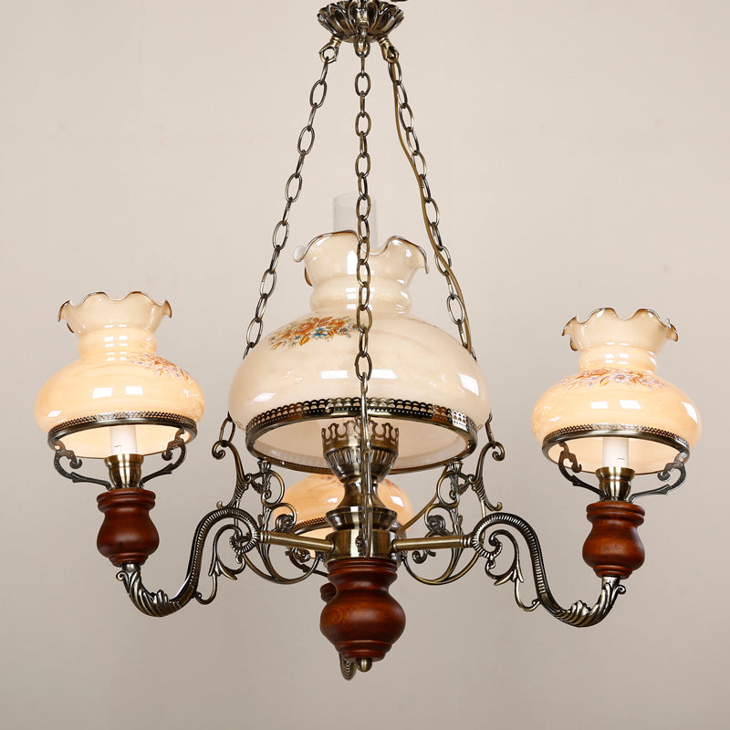 Lámpara de queroseno de vidrio lámpara de suspensión de techo de restaurante estilo náutico