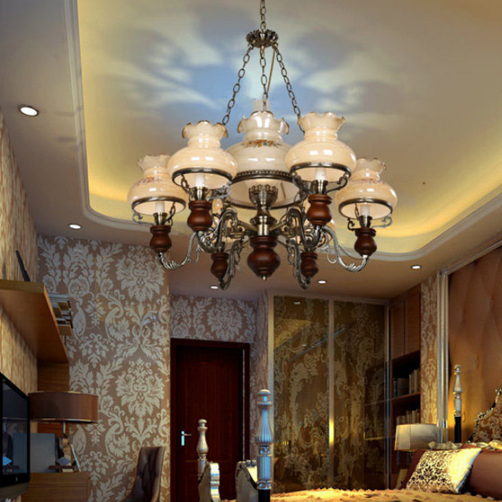 Lámpara de queroseno de vidrio lámpara de suspensión de techo de restaurante estilo náutico