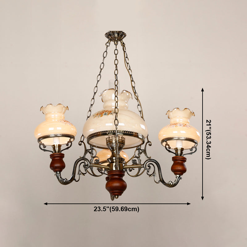 Lámpara de queroseno de vidrio lámpara de suspensión de techo de restaurante estilo náutico