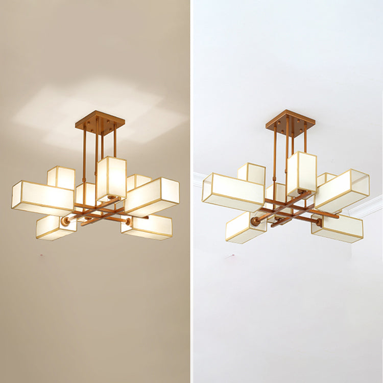 Minimalist Sputnik Hanging Lamp Fabric Chandelier Lighting for Living Room