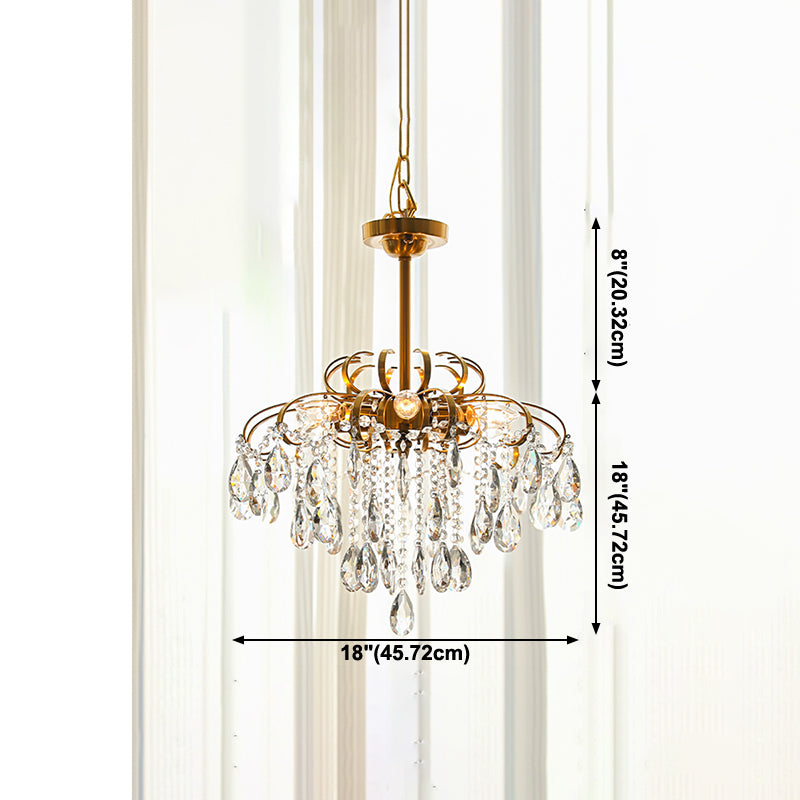 Traditional Crystal Chandelier Multi-Lights Bedroom Pendant Lamp (Without Hanging Chains)