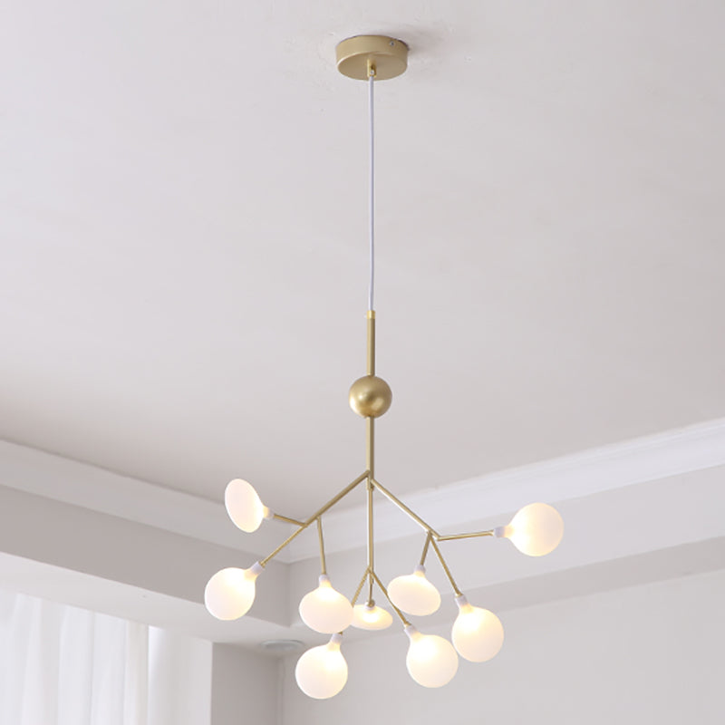 Metal Branch Shape Chandelier Nordic Style Fireflies Hanging Lamp for Restaurant