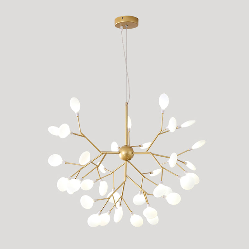 Metal Branch Shape Chandelier Nordic Style Fireflies Hanging Lamp for Restaurant