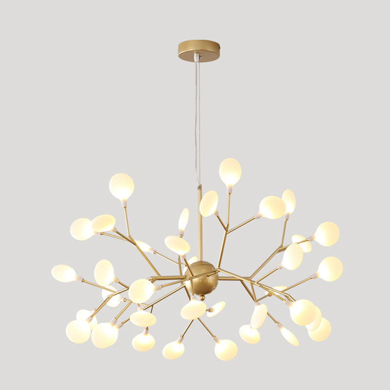 Metal Branch Shape Chandelier Nordic Style Fireflies Hanging Lamp for Restaurant
