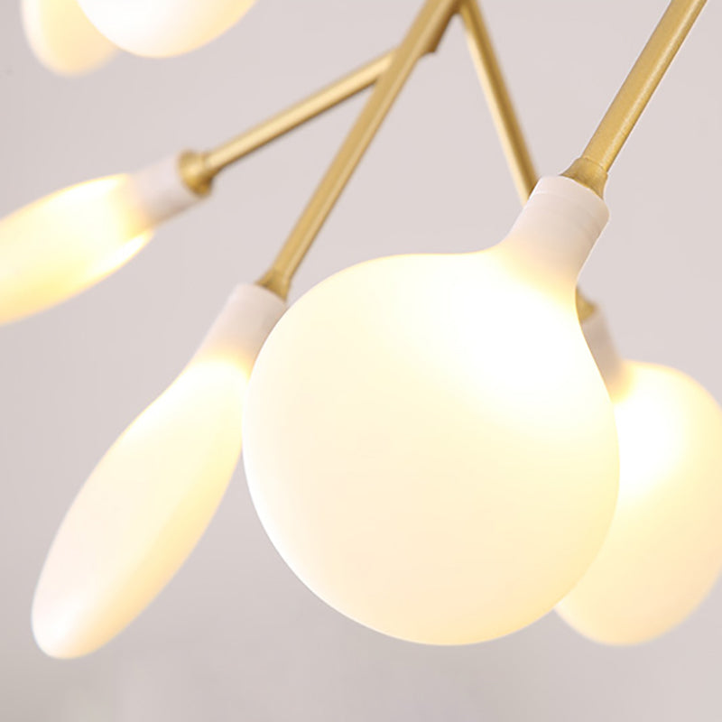 Metal Branch Shape Chandelier Nordic Style Fireflies Hanging Lamp for Restaurant