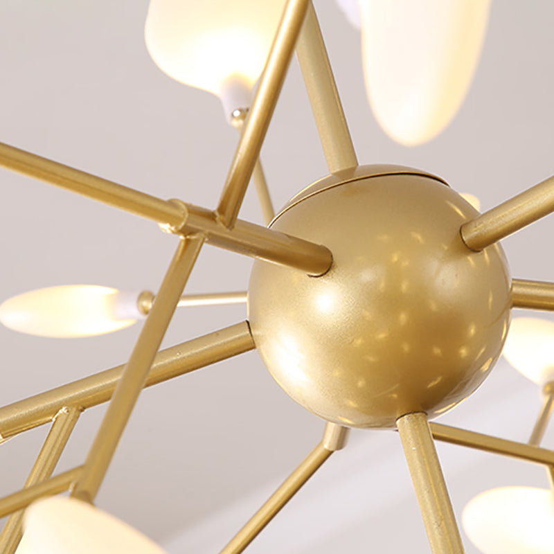 Metal Branch Shape Chandelier Nordic Style Fireflies Hanging Lamp for Restaurant