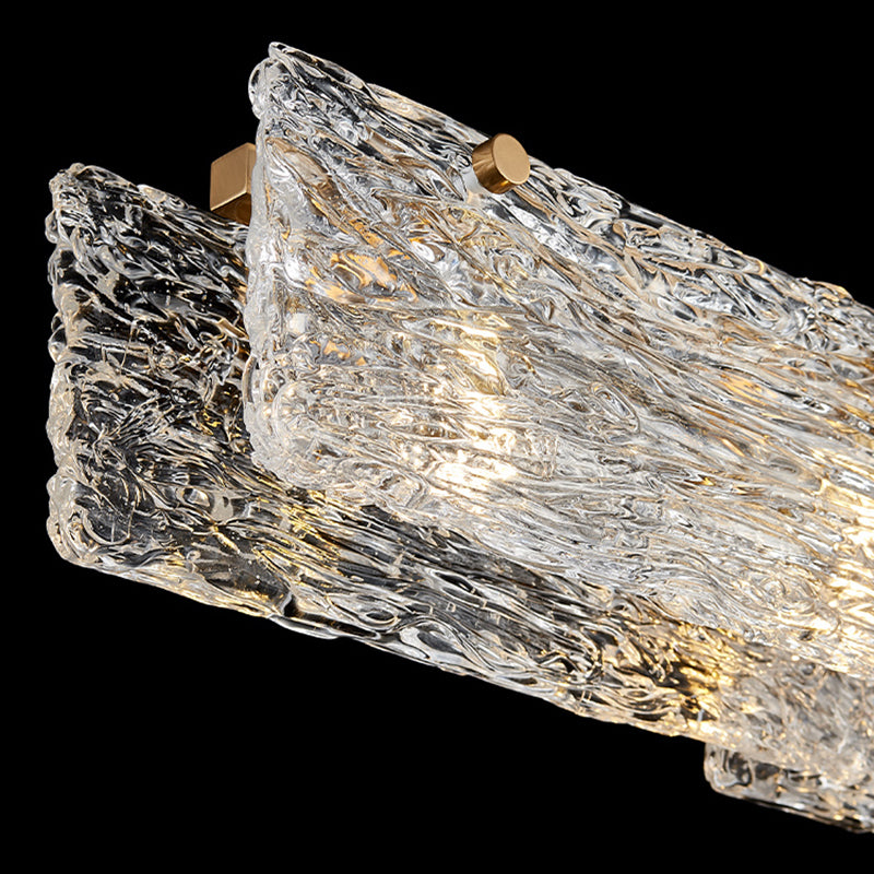 5 Light Island Lighting Modern Style Rectangular Shape Glass Hanging Light Fixtures