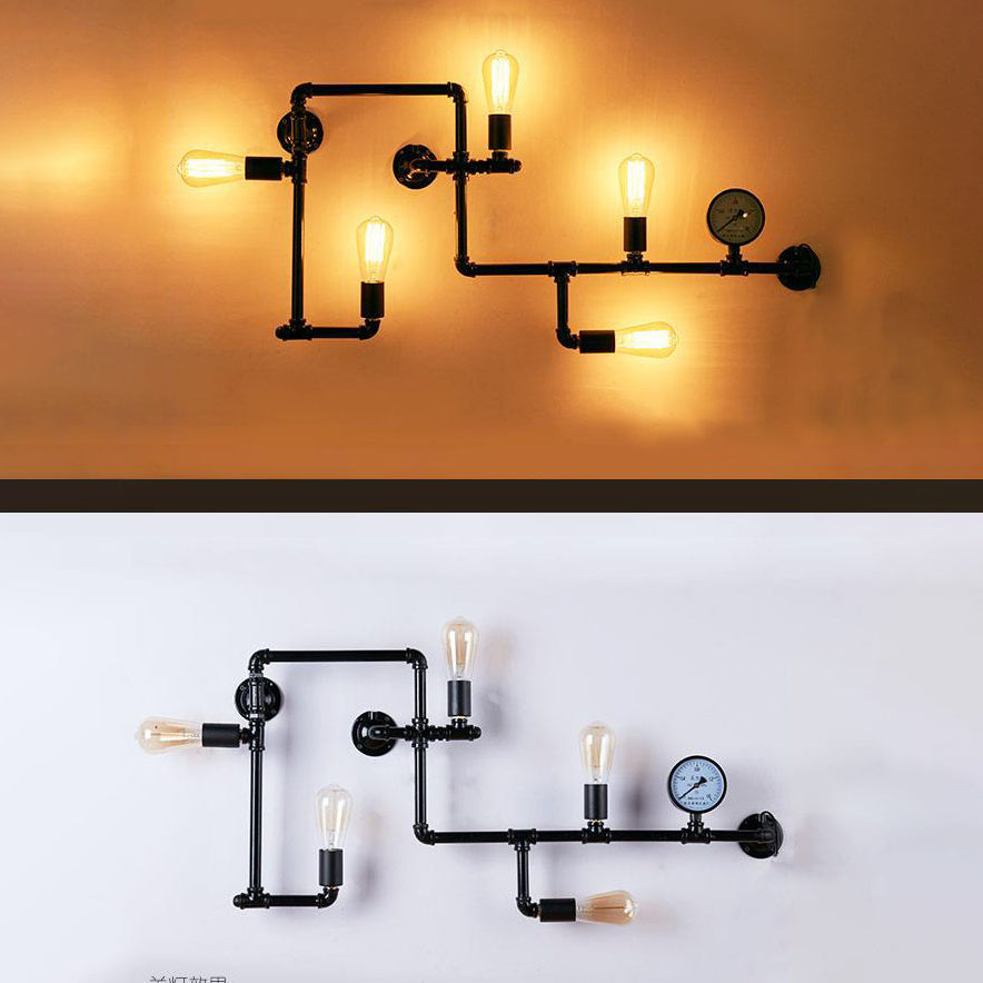 Lampe murale de tuyau à eau en métal 5 tête de style industriel
