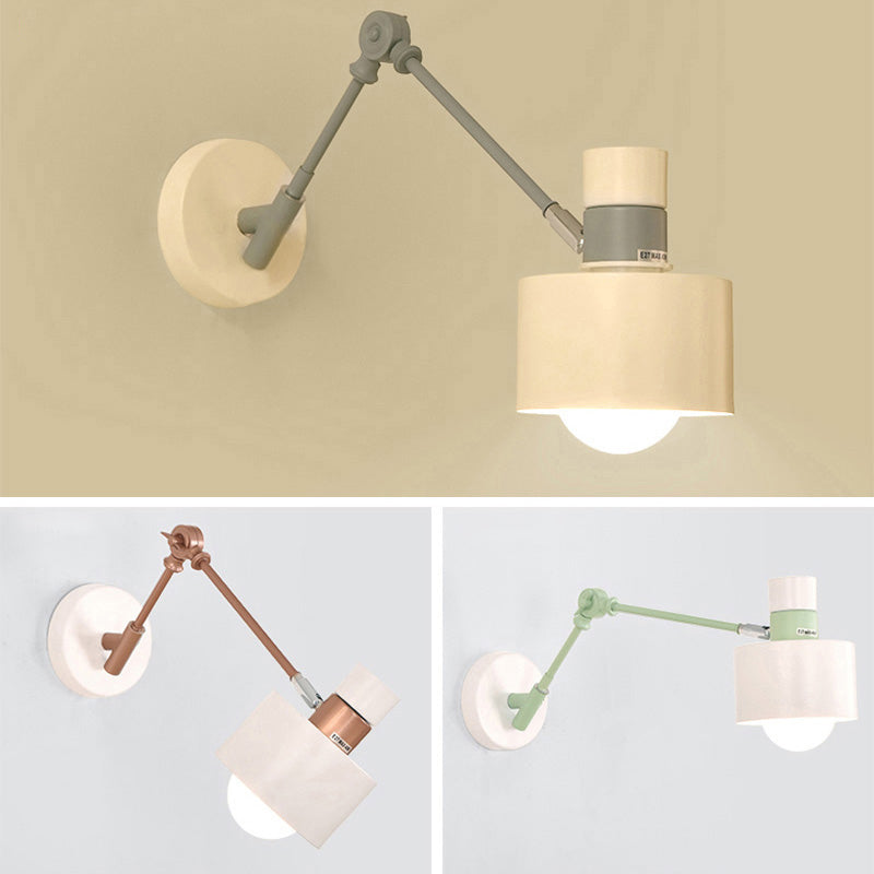 Sala de estar una cabeza una pared de pared de metal y madera de pared ajustable de pared lámpara de luz de pared