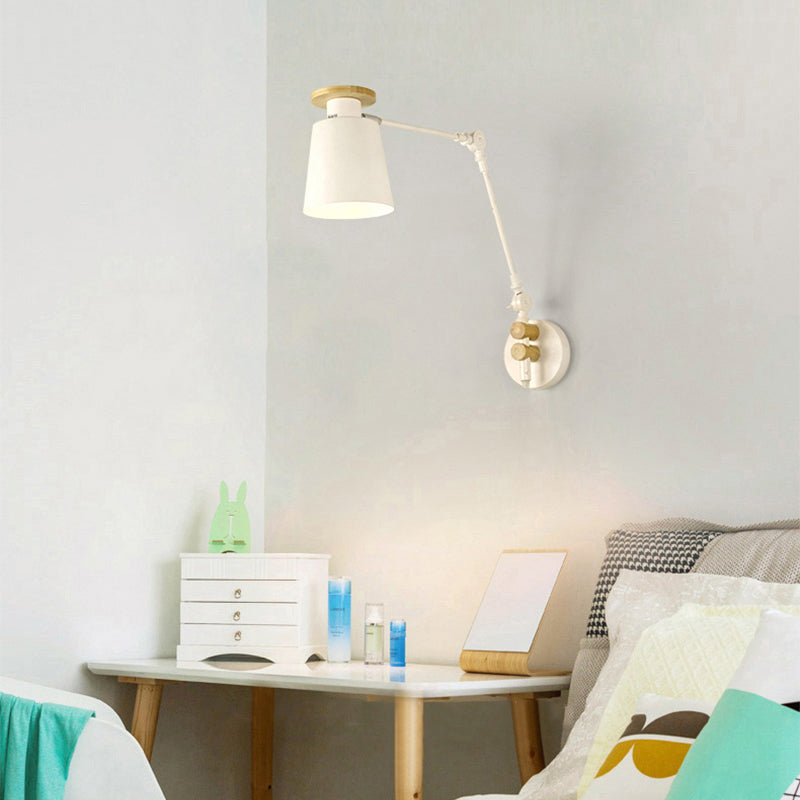 Sala de estar una cabeza una pared de pared de metal y madera de pared ajustable de pared lámpara de luz de pared