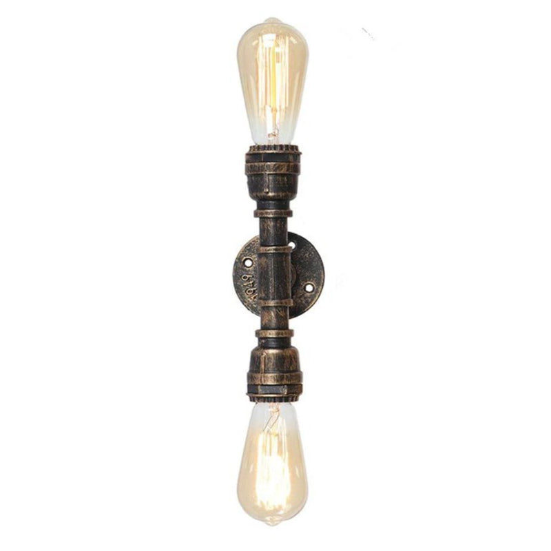 2 Head Metal Water Pipe Shade Wall Lighting Industrial Style Wall Mounted Light Fixture