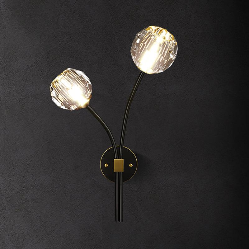 Lámpara de pared de la sala de estar de la sala del aplastador de cristal posmoderna