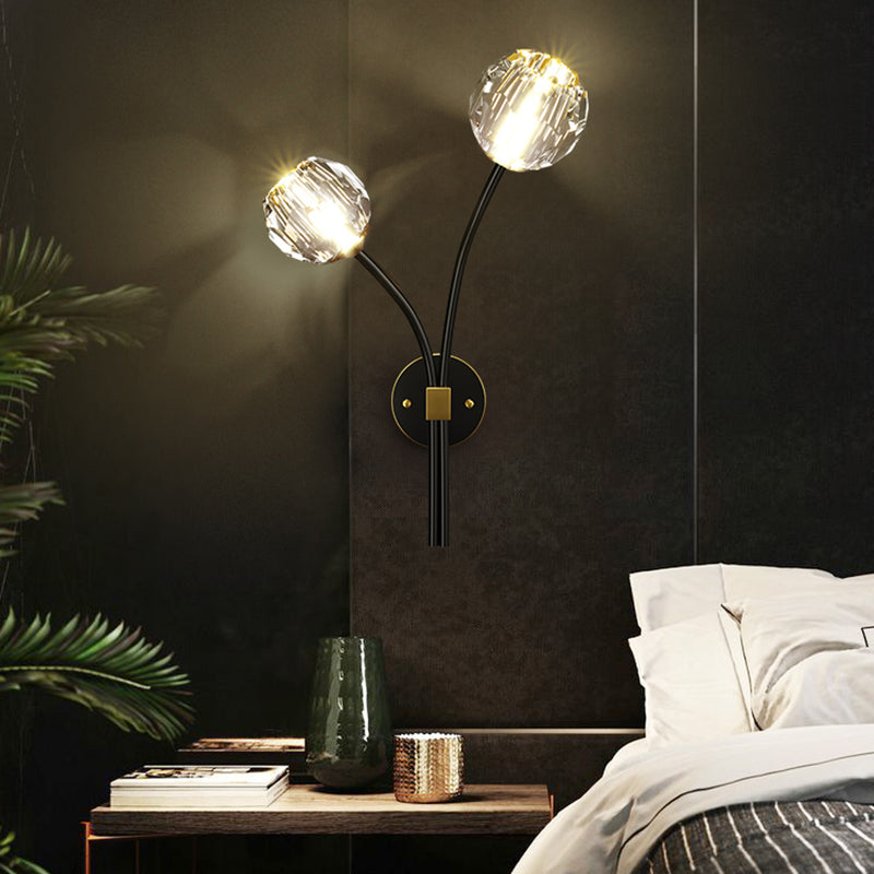 Lámpara de pared de la sala de estar de la sala del aplastador de cristal posmoderna