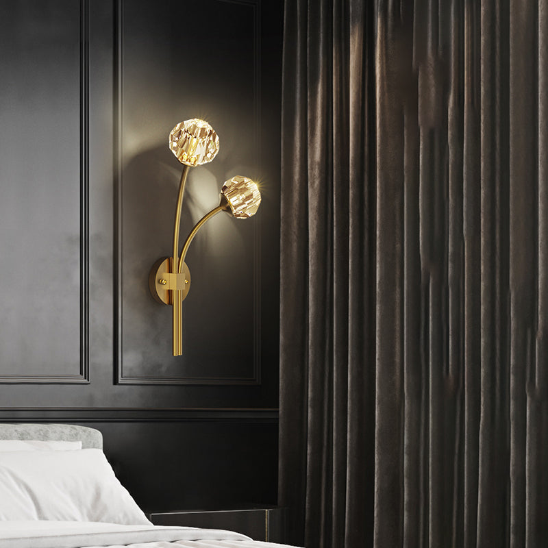 Lámpara de pared de la sala de estar de la sala del aplastador de cristal posmoderna