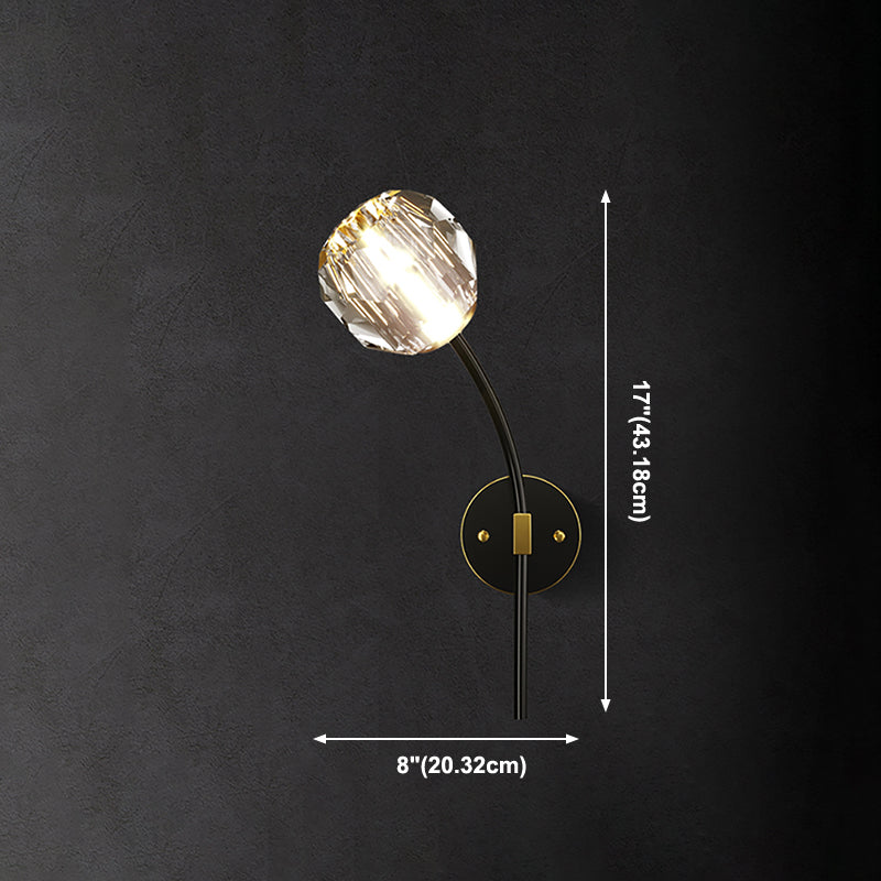 Lámpara de pared de la sala de estar de la sala del aplastador de cristal posmoderna