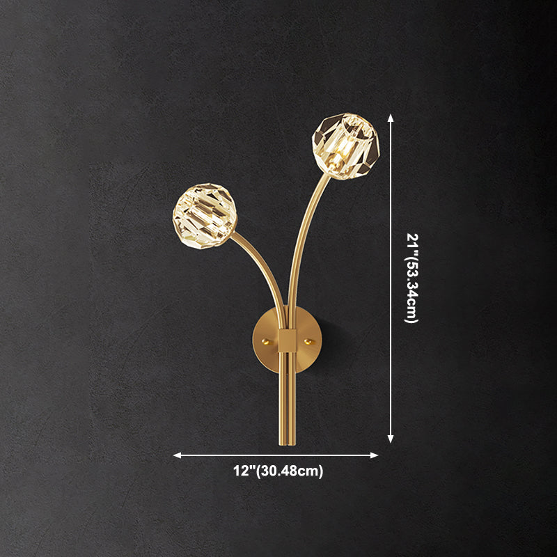 Lámpara de pared de la sala de estar de la sala del aplastador de cristal posmoderna