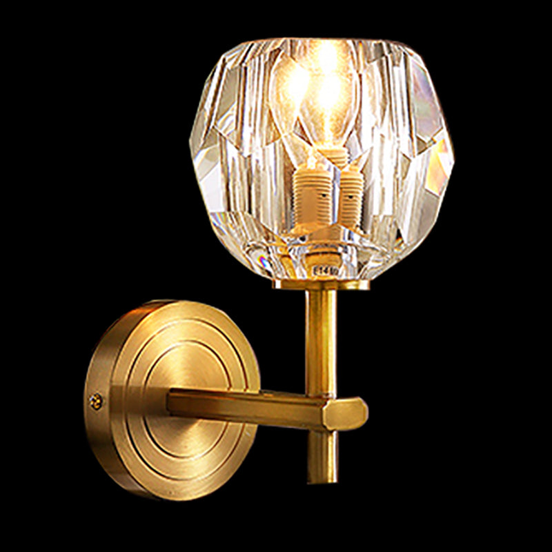 Gold Mur Sconce Postmodern Crystal Murd Murd Lightture pour le salon