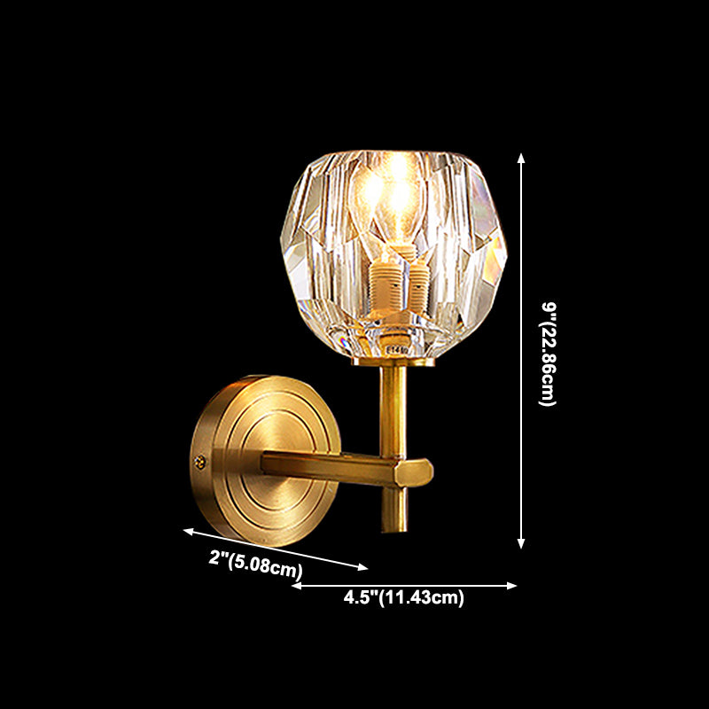 Gold Mur Sconce Postmodern Crystal Murd Murd Lightture pour le salon