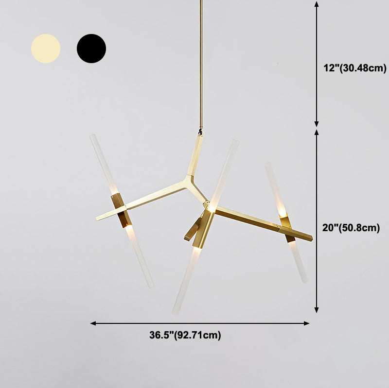 Radiation Chandelier Light Fixtures Modern Multi-Head Suspension Pendant Lamps for Living Room