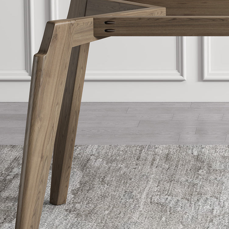 Rectangle Sintered Stone Grey Tone Dining Table Vintage 4 Legs Table for Dining Room
