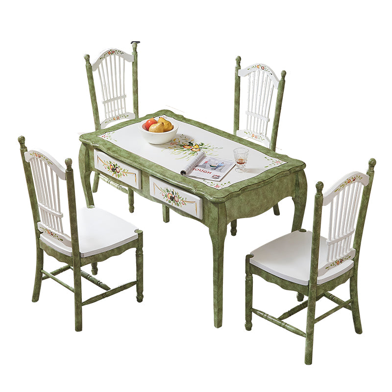 Mid-Century Modern Dining Table Rectangle Solid Wood Dining Table for Home Use