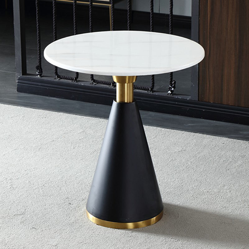 Metal Traditional Luxury Round Table Marble Top Indoor Table with Pedestal
