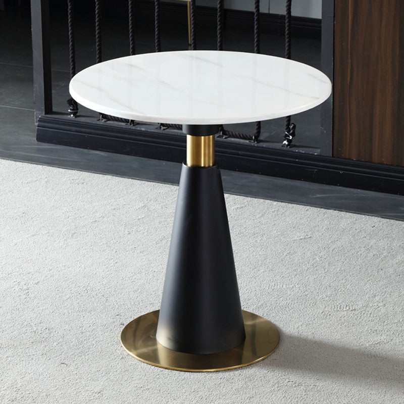 Metal Traditional Luxury Round Table Marble Top Indoor Table with Pedestal
