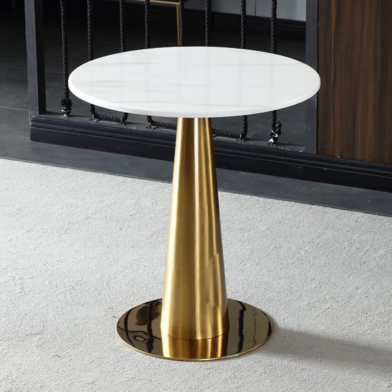 Metal Traditional Luxury Round Table Marble Top Indoor Table with Pedestal