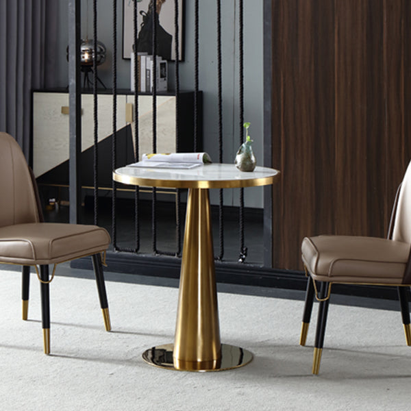 Metal Traditional Luxury Round Table Marble Top Indoor Table with Pedestal