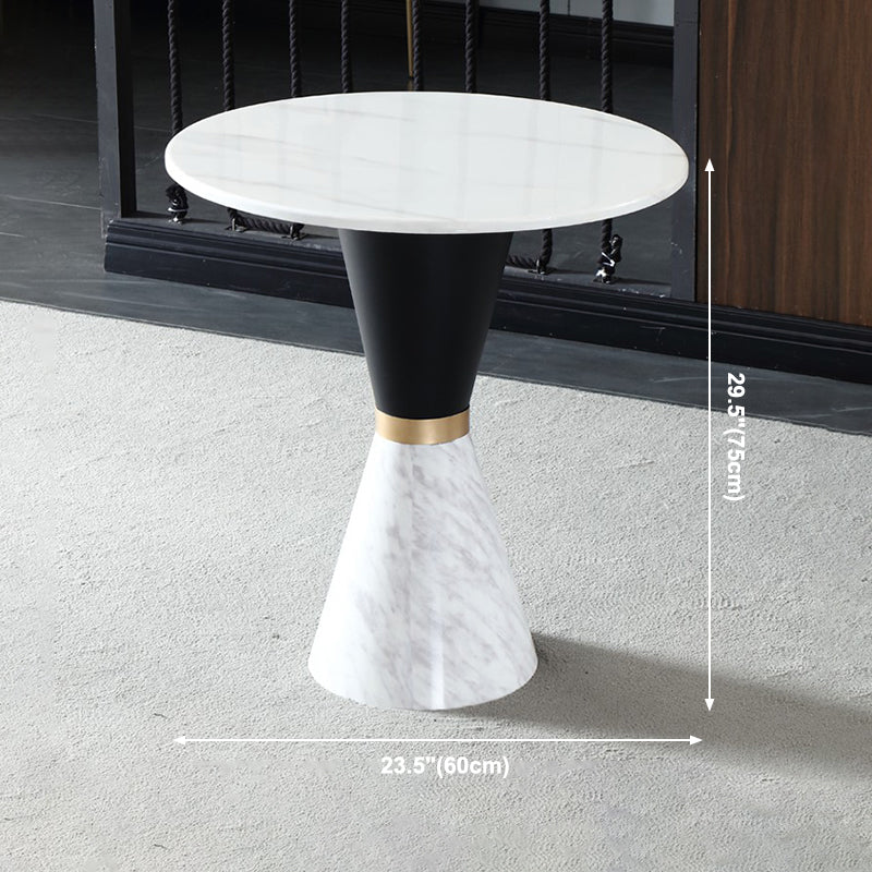 Metal Traditional Luxury Round Table Marble Top Indoor Table with Pedestal