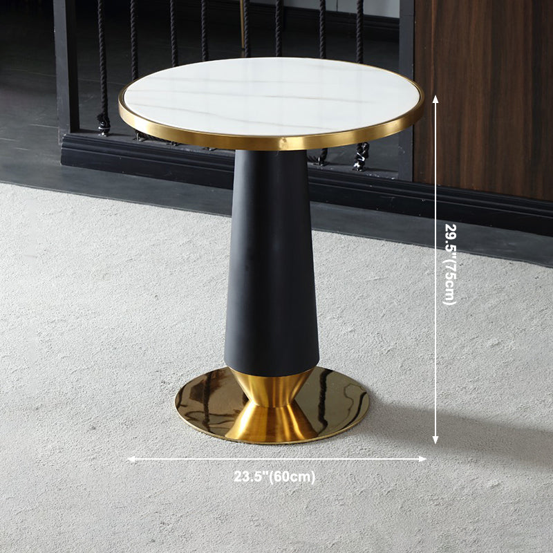 Metal Traditional Luxury Round Table Marble Top Indoor Table with Pedestal