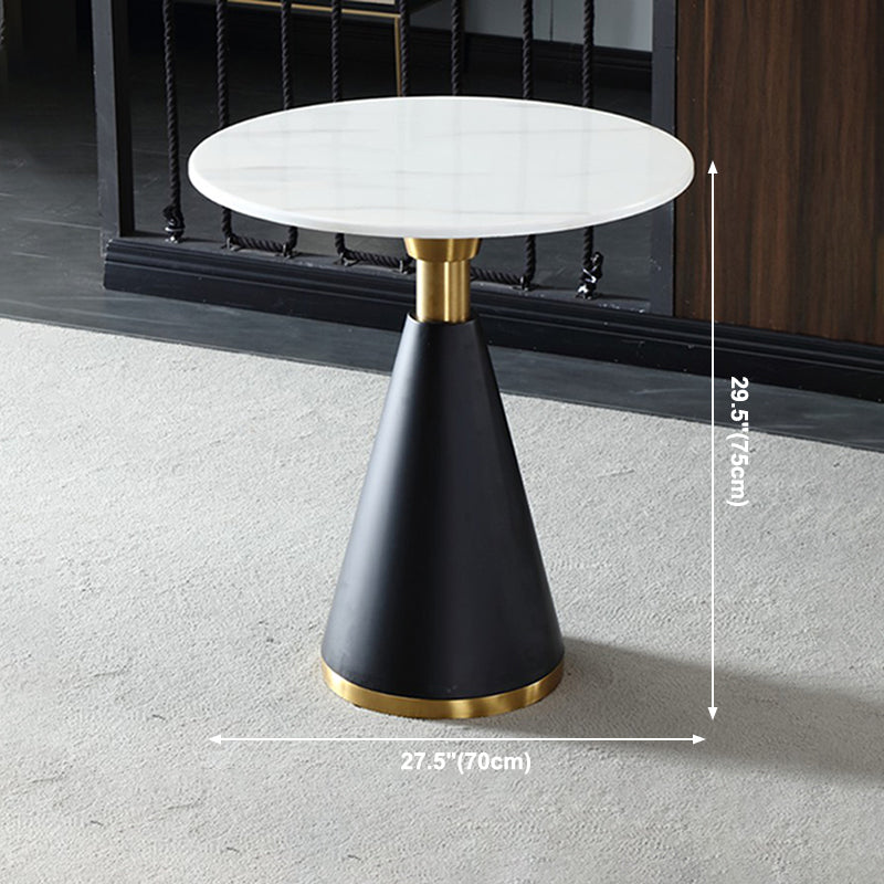 Metal Traditional Luxury Round Table Marble Top Indoor Table with Pedestal
