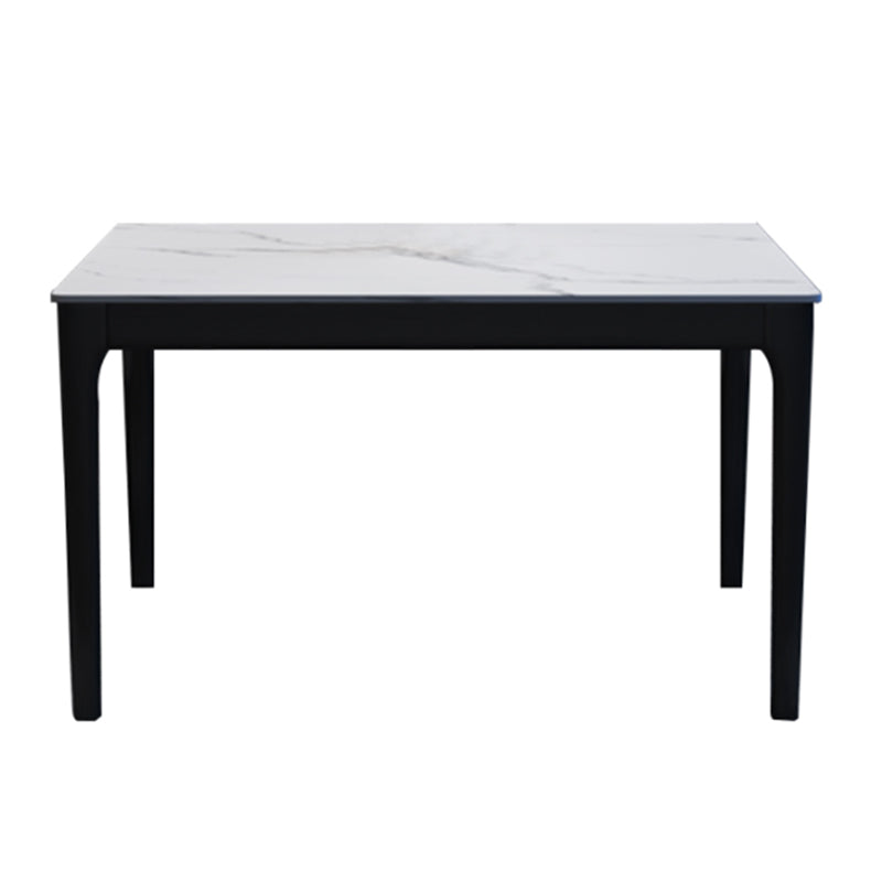 Mesa de comedor bicolor de piedra sinterizada Mesa de comedor Mid-Century de 4 patas