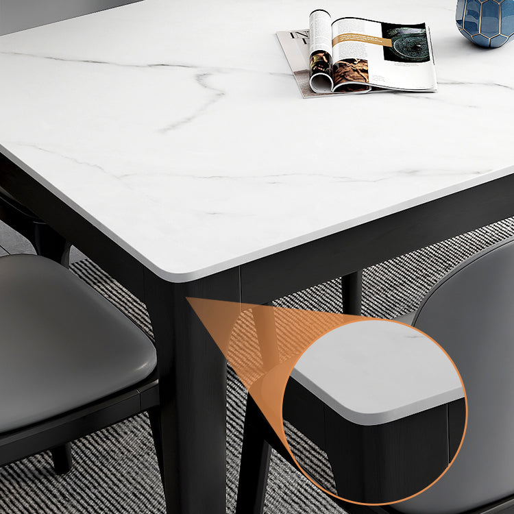 Mesa de comedor bicolor de piedra sinterizada Mesa de comedor Mid-Century de 4 patas