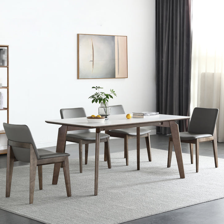 Mesa de comedor estándar blanca de mediados de siglo Mesa de comedor rectangular de piedra sinterizada para cocina
