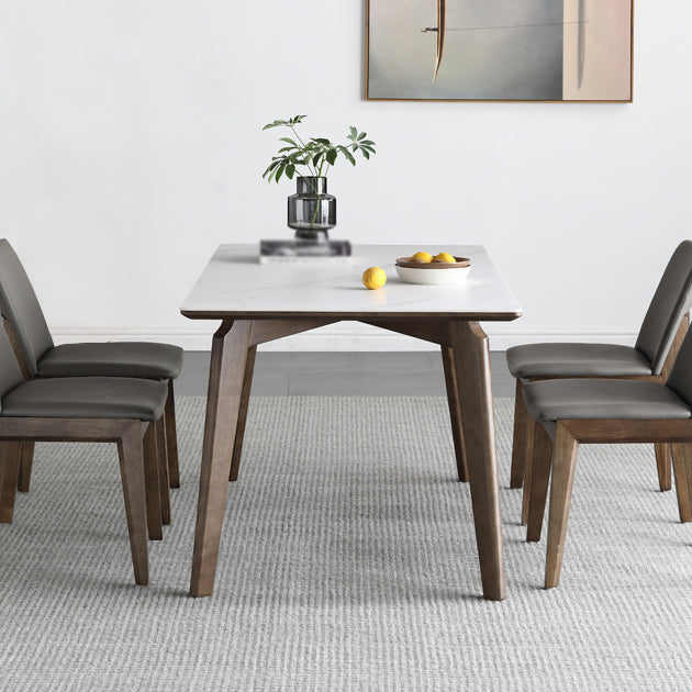 Mesa de comedor estándar blanca de mediados de siglo Mesa de comedor rectangular de piedra sinterizada para cocina