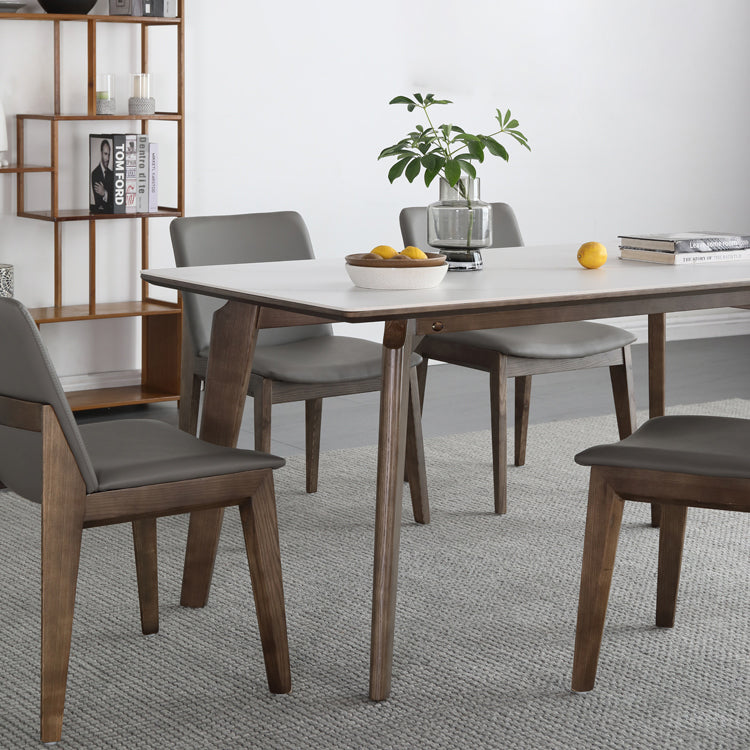 Mesa de comedor estándar blanca de mediados de siglo Mesa de comedor rectangular de piedra sinterizada para cocina