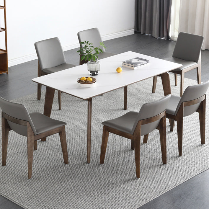 Mesa de comedor estándar blanca de mediados de siglo Mesa de comedor rectangular de piedra sinterizada para cocina