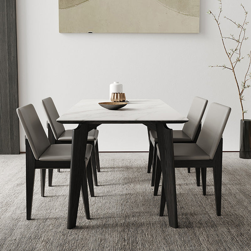 Midden-eeuwse rechthoekige vorm tafel gesinterde stenen eettafel voor keuken