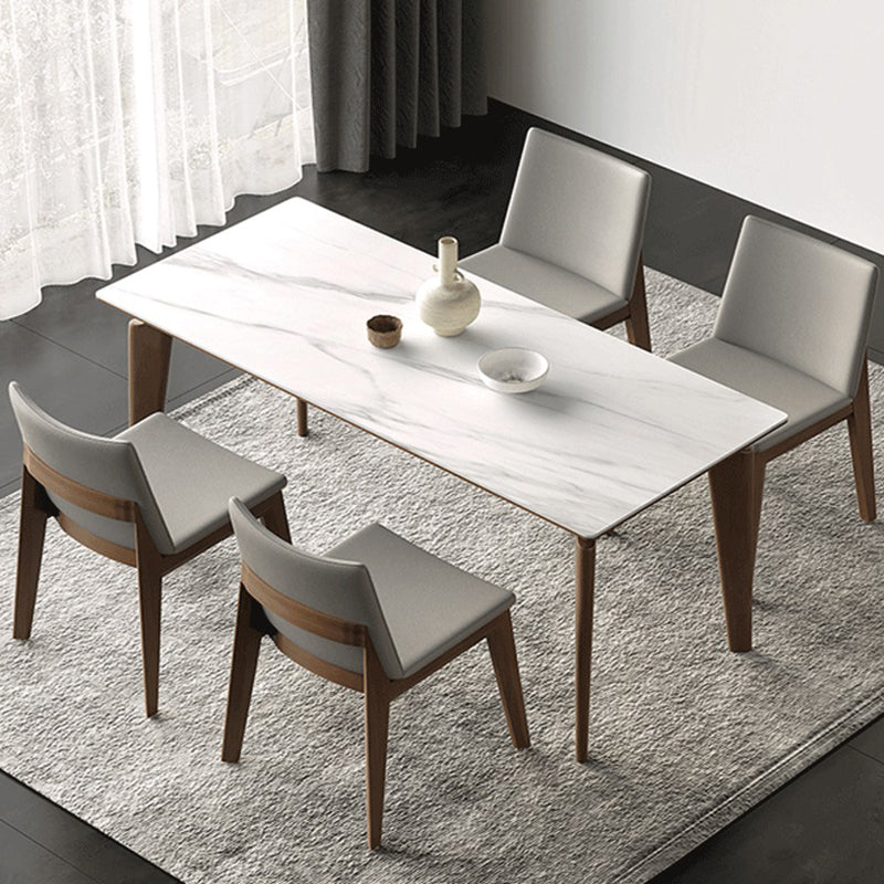 Midden-eeuwse rechthoekige vorm tafel gesinterde stenen eettafel voor keuken