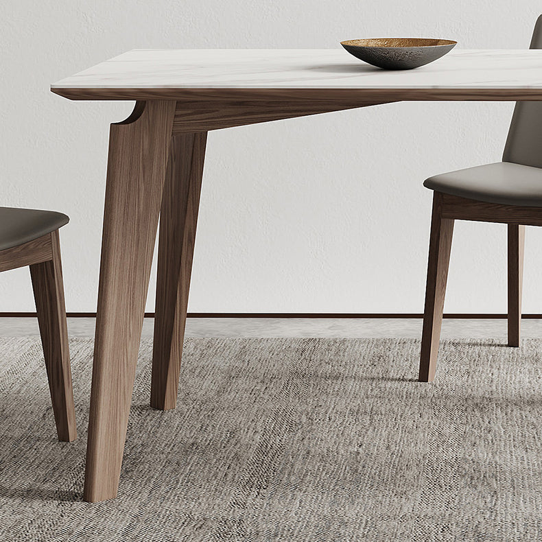 Midden-eeuwse rechthoekige vorm tafel gesinterde stenen eettafel voor keuken