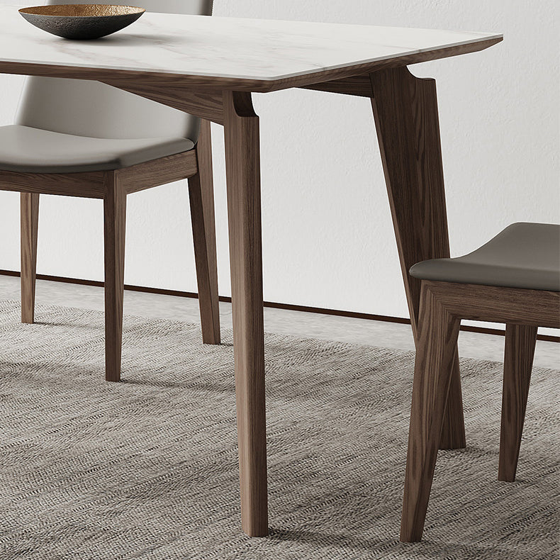Midden-eeuwse rechthoekige vorm tafel gesinterde stenen eettafel voor keuken