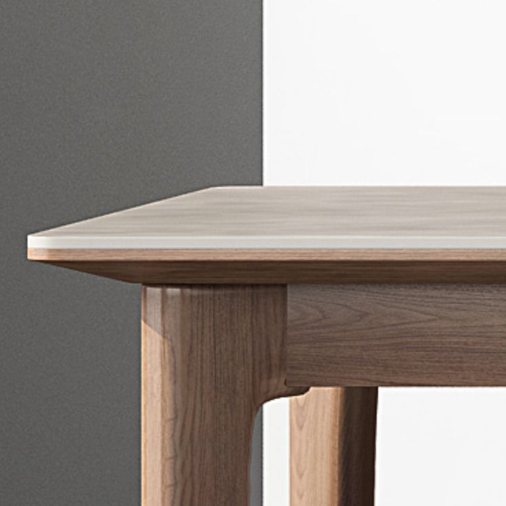 Mesa de comedor estándar de piedra sinterizada de mediados de siglo, mesa gris con forma rectangular, para cocina