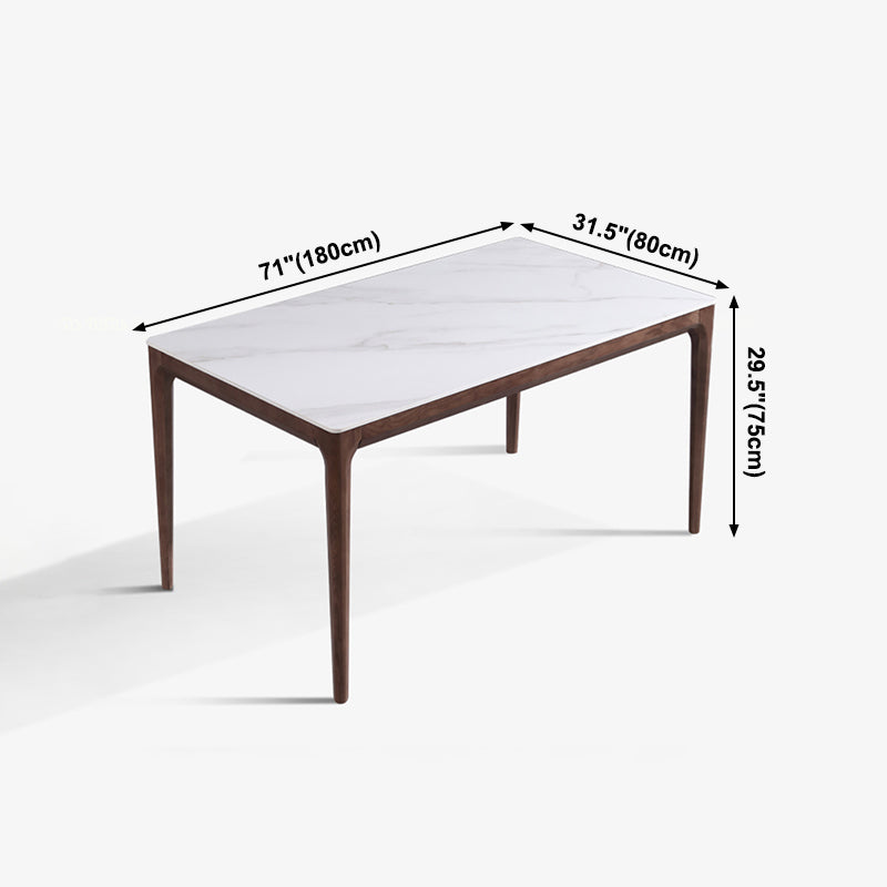 Mesa de comedor rectangular estilo mediados de siglo, colección de comedor de piedra para interior