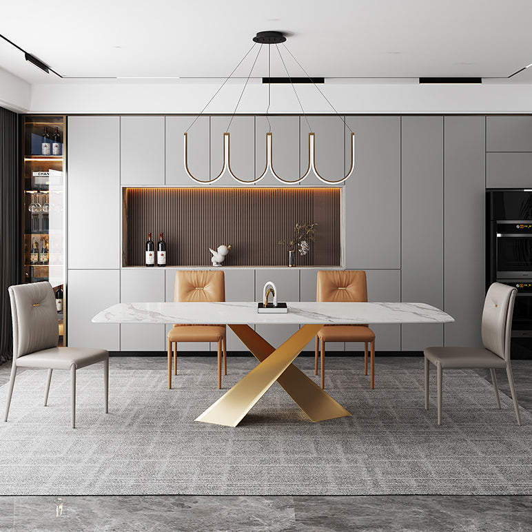 Mesa de comedor rectangular de estilo tradicional de lujo para el hogar