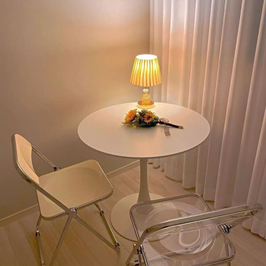 Metal Contemporary Round Dining Table Tulip Base Table for Dining Room and Kitchen