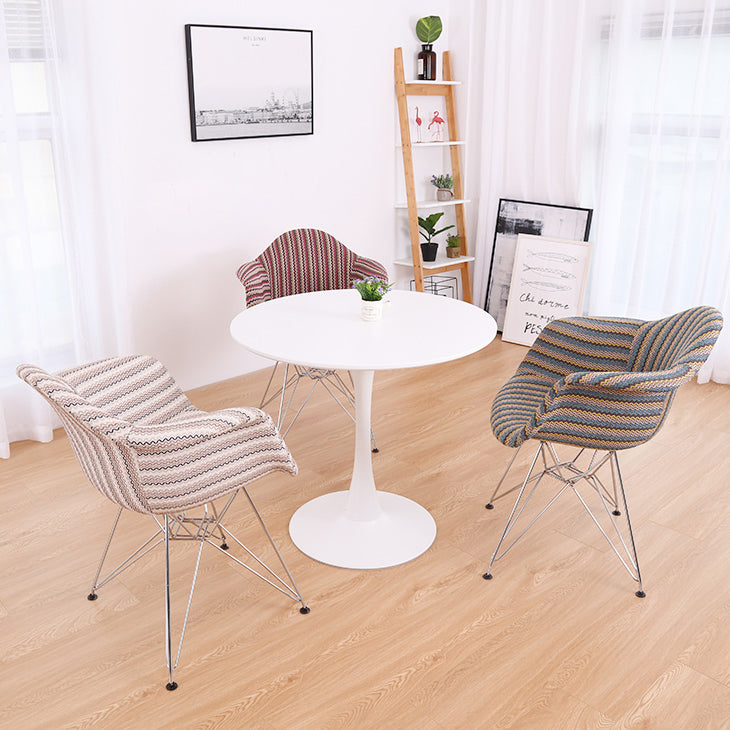 Metal Contemporary Round Dining Table Tulip Base Table for Dining Room and Kitchen