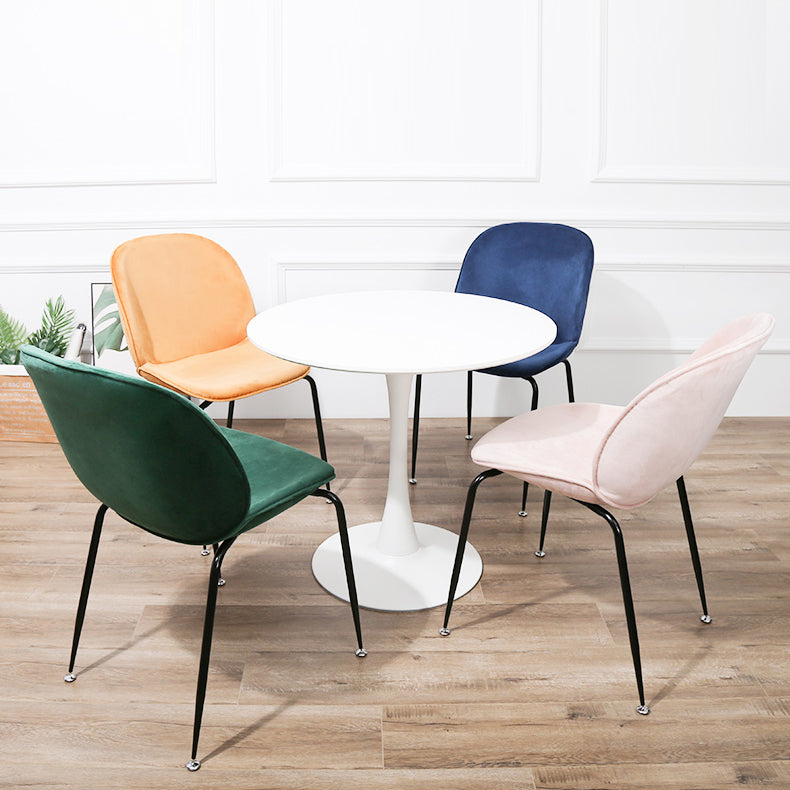 Metal Contemporary Round Dining Table Tulip Base Table for Dining Room and Kitchen